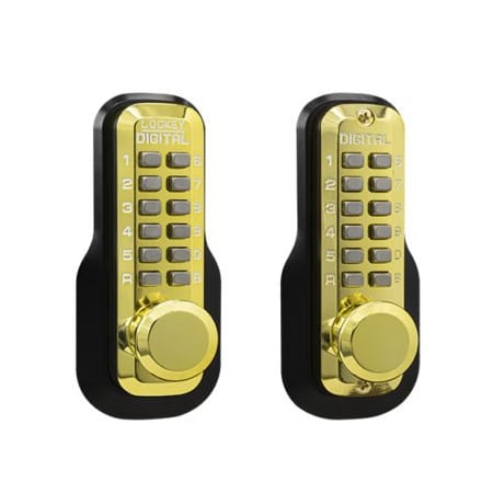 Lockey Mechanical Keyless Digital Combination Deadlocking Spring Latch Lock Double Combination Bright Brass M230DC-BB